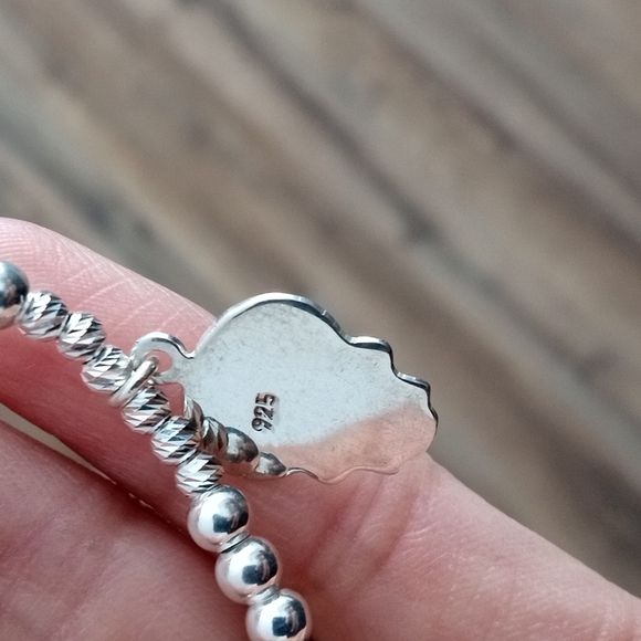 Sterling silver Halloween!Sugar skull Handmade Cloisonne Enamel bracelet - Picture 5 of 11